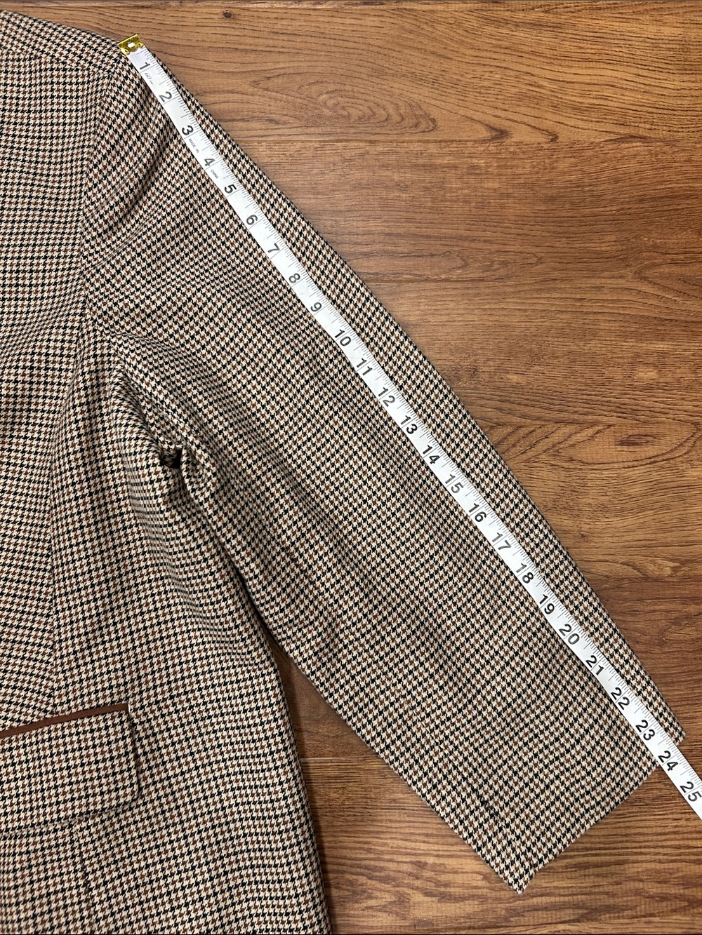 Talbots Plus Petite Relaxed 90s Blazer Autumn Check Brown Houndstooth Women 22wp - Picture 11 of 16